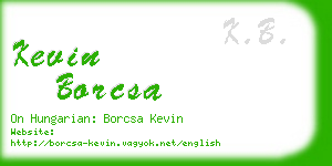 kevin borcsa business card